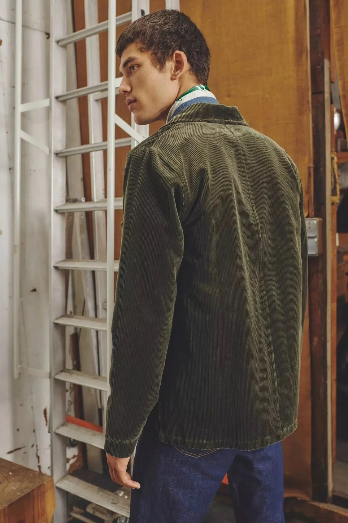 LE MONT ST MICHEL CORDUROY WORK JACKET KAKI Maison sud